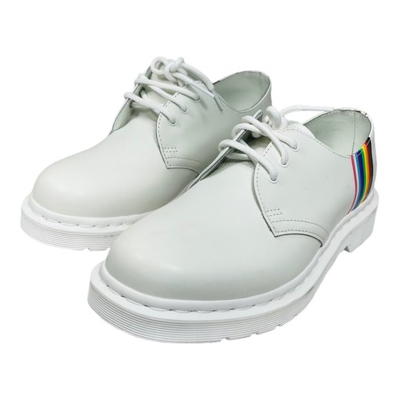 Dr Martens AirWair 1461 For Pride White with Rainbow Accent Unisex US M 7, W 8 - Picture 11 of 13